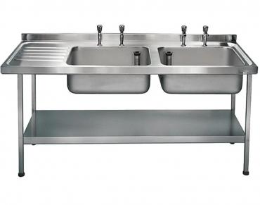 Franke DN622 Double Bowl Sink with Left Hand Drainer 1800 x 650mm