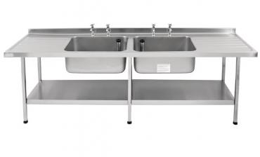 Frank DN623 Double bowl with Double Drainer 2400 x 650mm
