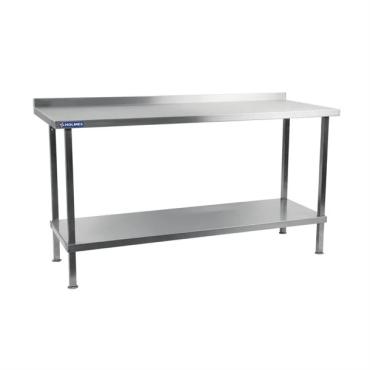 Vogue DR025 Stainless Steel Wall Table with Upstand 2100mm