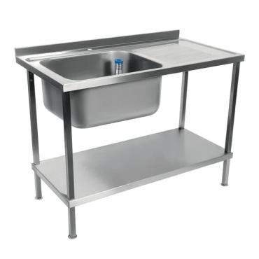 Vogue DR380 Fully Assembled Stainless Steel Sink Right Hand Drainer 1000mm