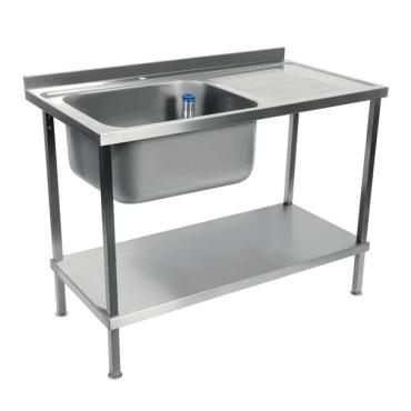 Vogue DR388 Fully Assembled Stainless Steel Sink Right Hand Drainer 1200mm