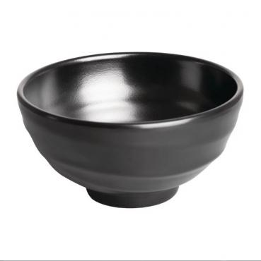 DR514 Olympia Kristallon Fusion Melamine Soup Bowls Black 114mm - Pack of 6