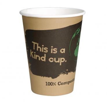 Fiesta Green DS059 Compostable Coffee Cups Single Wall 340ml / 12oz (Pack of 50)