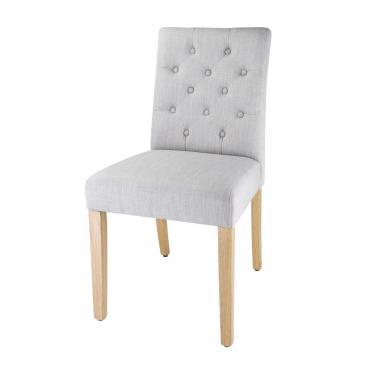 Bolero - 2 Pack - Chiswick Button Dining Chairs French Grey - DT698
