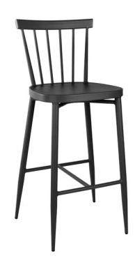 Bolero DX688 Windsor Aluminium High Stools Black (2 Pack)