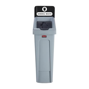 Rubbermaid DY082 Slim Jim General Waste Recycling Station Black 87Ltr