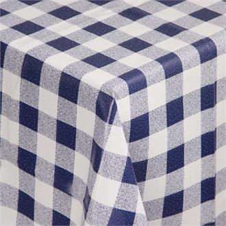 E788 PVC Blue Check Tablecloth