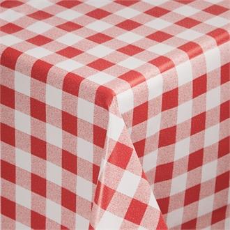 E792 PVC Red Check Tablecloth