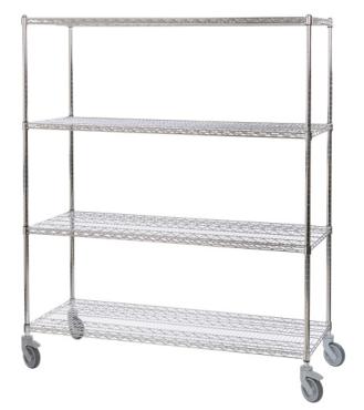 4-Tier Stainless Commercial Kitchen Shelf, 1200 X 510 x 1800mm