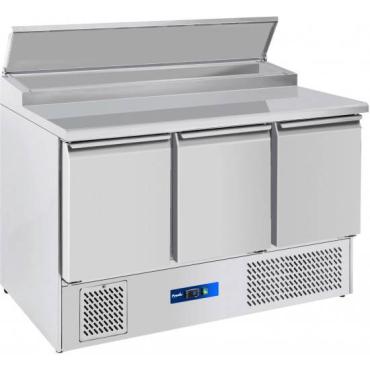 Prodis EC3PREPLE Fully Ventilated 3 Door Compact Prep Table, 8 x 1/6GN Topping Well