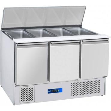 Prodis EC3SALADLE 3 Door Compact Saladette Table, 4 x 1/1 GN Topping Well