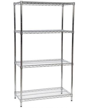 Shelfspan - Eclipse Chrome 4 Tier Wire Racking / Shelving 305mm Deep x 1820mm High