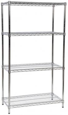 Shelfspan - Eclipse Chrome 4 Tier Wire Racking / Shelving 355mm Deep x 1625mm High