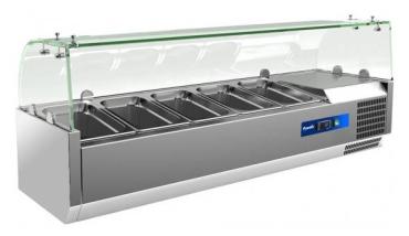 Prodis ECT15G 1500mm 6 x 1/3GN Topping Unit With Curved Glass Top
