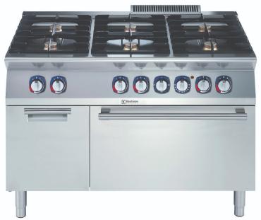 Electrolux Professional 700XP 6 Burner Dual Fuel Commercial Oven With Cupboard