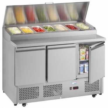 Interlevin ESS1365 Commercial 3 Door Refrigerated Gastronorm Prep Counter Saladette