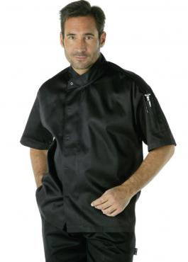 Chef Works A858 Cool Vent Black Short Sleeve Executive Chef Jacket