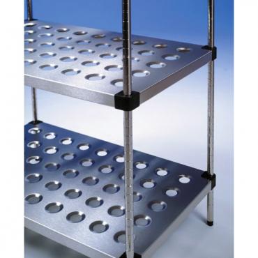 EZ Store 3 Tier Stainless Steel Perforated Shelving - Depth 300mm Height 1650mm