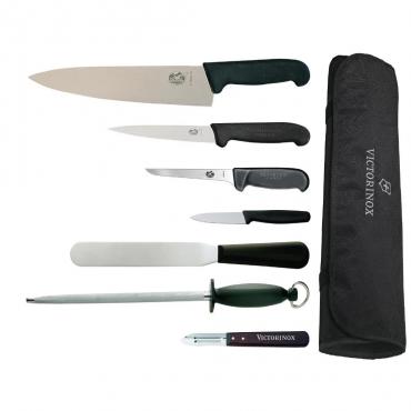 Victorinox 25cm Chefs Knife with Hygiplas and Vogue Knife Set - F202