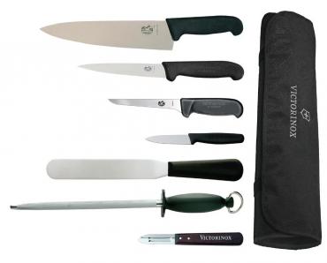 Victorinox 21.5cm Chefs Knife with Hygiplas and Vogue Knife Set - F221