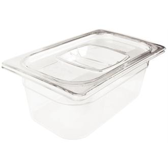 F563 Rubbermaid Polycarbonate 1/4 Gastronorm Container 65mm Clear