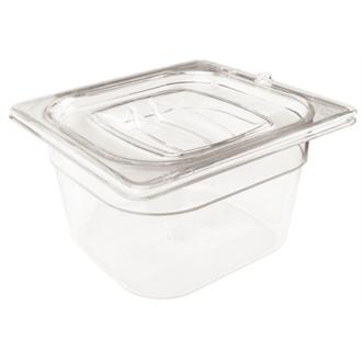 F570 Rubbermaid Polycarbonate 1/6 Gastronorm Container 65mm Clear
