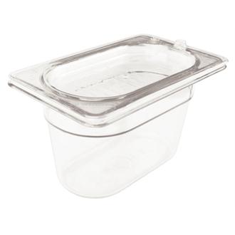 F576 Rubbermaid Polycarbonate 1/9 Gastronorm Container 65mm Clear