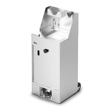 IMC IMClean F63/502 Foot Operated Mobile Warm Water Handwash Station - With Splashback, Soap Dispenser & Paper Towel Holder