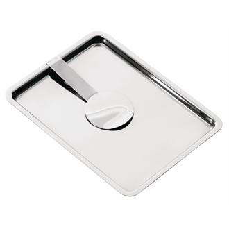 F979 Olympia Curved Stainless Steel Tip Tray With Bill Clip