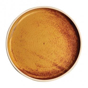 Olympia Canvas FA307 Flat Round Plate Sienna Rust (Pack of 6) 180mm