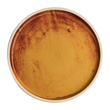 Olympia Canvas FA308 Flat Round Plate Sienna Rust (Pack of 6) 250mm