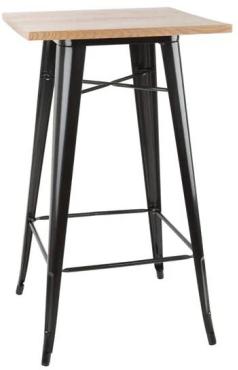 Bolero FB595 Bistro Bar Table with Wooden Top Black