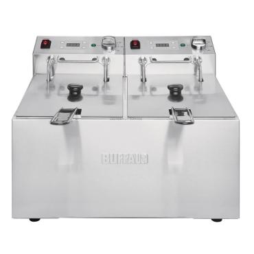 Buffalo Twin Tank Twin Basket 2x5Ltr Countertop Fryer with Timers 2x2.8kW  FC259