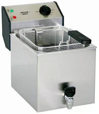 Roller Grill FD80R Single Countertop Fryer Tilted Tank + Drain Tap - 8 Litres