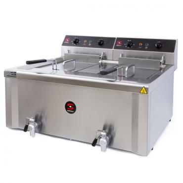 Sammic FE-12+12 Countertop Electric 2 x 12 Litre, Welded Twin Tank Fryer - 5130127