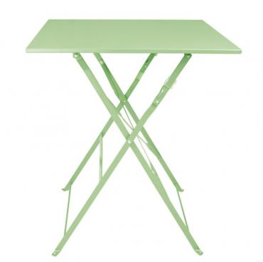 Bolero Square Pavement Style Steel Folding Table Light Green 600mm - FT271