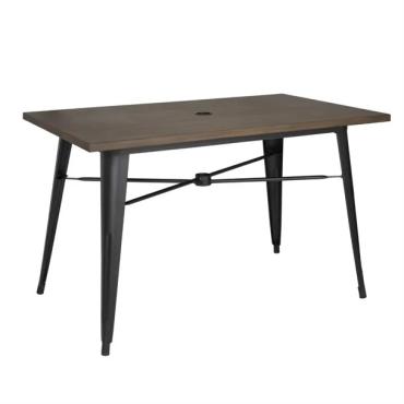 Bolero FT955 Complete Outdoor Aluminium Table 120x76x76cm  Dark Wood Effect Finish