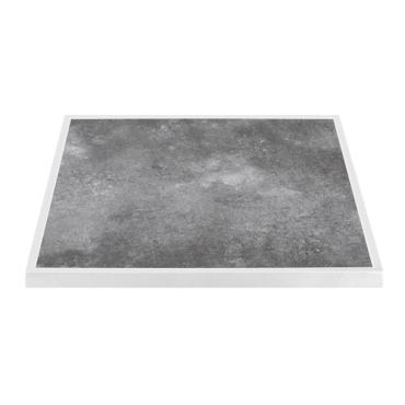 Bolero Dark Stone Effect Outdoor Tempered Glass Table Top White Trim