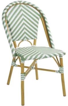 Bolero FU535 Parisian Style Rattan Side Chair Light Green (2 Pack)