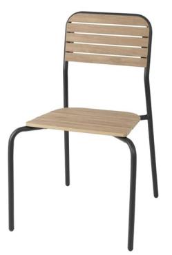 Bolero FU537 Santorini Wood Effect Outdoor Chairs (4 Pack)
