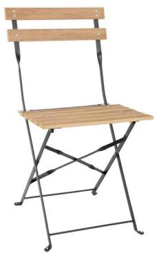 Bolero FU539 Perth Pavement Style Folding Chairs Wood Effect (2 Pack)
