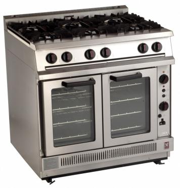 Falcon Dominator G2102 Open Top 6 Burner Gas Range With Convection Oven