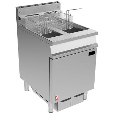 Falcon Dominator Plus G3865F Twin Pan, Twin Basket Gas Fryer with Filtration