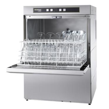 Hobart Ecomax G504S Commercial Undercounter 500mm Basket Glasswasher - With Built-in Water Softener & Drain Pump