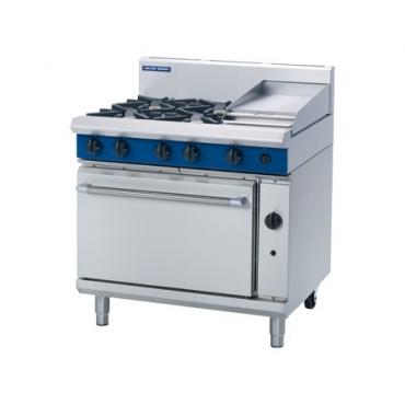 Blue Seal G506C 4 Burner Static Ovens & 300mm Smooth Griddle 