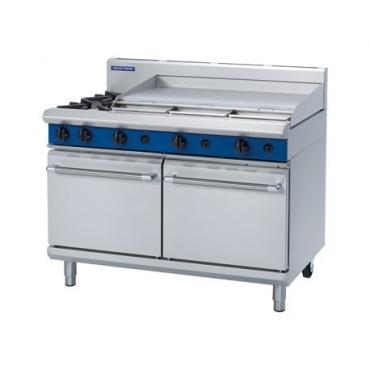Blue Seal G528A Double Static Oven with 2 Burner Top & 900mm Smooth Griddle