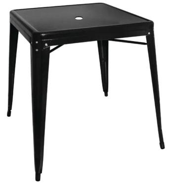 Bolero GC867 Bistro Steel Square Table Black 668mm (Single)