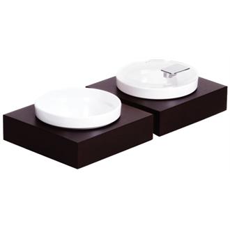 GC923 APS Frames Dark Wood Small Square Buffet Bowl Box