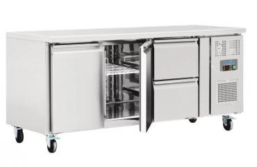 Polar GD874 U-Series 2 Door and 2 Drawer Counter Fridge 417Ltr