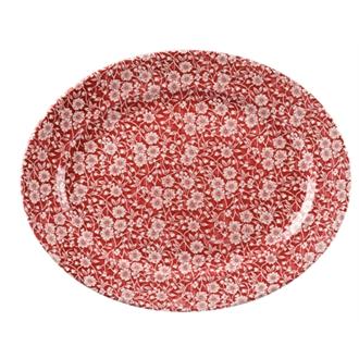 GF300 Churchill Vintage Prints Oval Dishes Cranberry Print 365mm